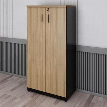 Imagem de Armário para Escritório Multiuso Alto 2 Portas com Chave Espresso Móve