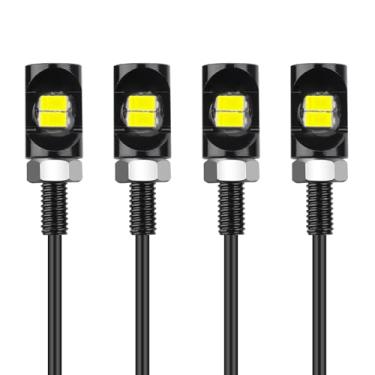 Imagem de Linkstyle 4 peças de luz de placa de licença LED, lâmpada de etiqueta 12V 8000K com parafusos e parafusos, à prova d'água, para carro, motocicleta, caminhão, trailer, quadriciclo