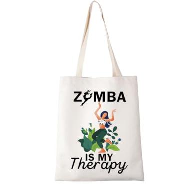 Imagem de XYANFA Zumba Is My Therapy Bolsa de maquiagem Zumba Lover Zumba Presente para instrutor Zumba Dance Fitness Coach Teacher Bolsa com zíper, Sacola Zumba is My Therapy