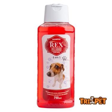 Imagem de Shampoo Para Cachorro Rex Anti Pulgas Sarna e Carrapatos - 750ml - Tri