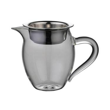 Imagem de Separador de chá resistente ao calor de vidro borossilicato de 300 ml de altura - copo transparente + dreno D de aço inoxidável