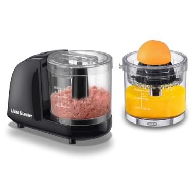 Imagem de Liebe&Lecker Mini Processador De Alimentos 2 Em 1, Mini Picador De 1,5 Xícara E Espremedor De Frutas Cítricas Para Cortar Vegetais, Carne E Espremer Suco De Laranja