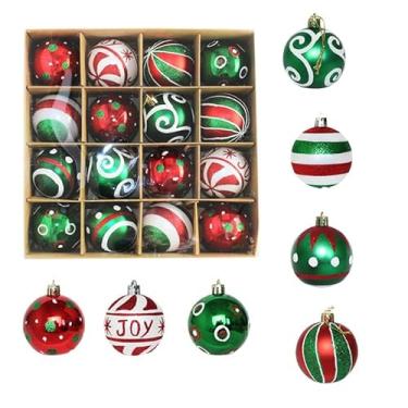 Imagem de Decorazioni dell'albero di Natale, 16 PZ Set di ornamenti Della sfera di Natale, Degli ornamenti di Natale Balls Shatterproof Hanging Ornaments Kit (Estilo - 10)