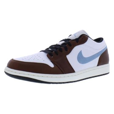 Imagem de Nike Tênis masculino Air Jordan 1 Low SE, Branco/preto/vela/azul cinza, 39
