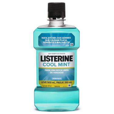 Imagem de Antisséptico Bucal Listerine Cool Mint Hortela Leve 500ml Pague 350ml