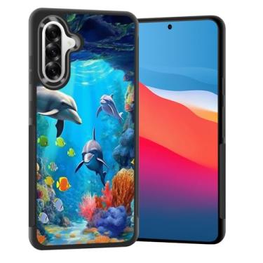 Imagem de Vobber Capa para Galaxy A56 5G, capa protetora fina com arquitetura antiarranhões TPU à prova de choque para Samsung Galaxy A56 5G 6,7 polegadas 2025, golfinhos do mundo subaquático