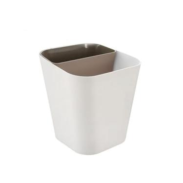 Imagem de Lixeira Lixeira Separada Resina Plástica Lixeira de Mesa Lixeira Quadrada Classificação de Lixo de Papel (Multicolorido disponível Lixeira(Brown,Pequeno)