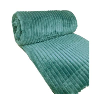 Imagem de Manta Super King Microfibra 2,80m x 2,50m Coberta Cobertor Grosso Felpudo(Verde Canelada)