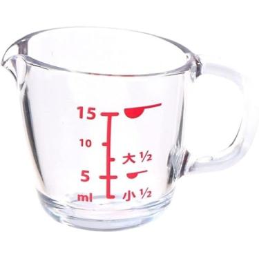 Imagem de Copo medidor de 15 ml, mini copo de medição de plástico com xícara de café transparente graduada vermelha simples copo de leite em pó ferramentas de medição utensílios de cozinha e gadgets