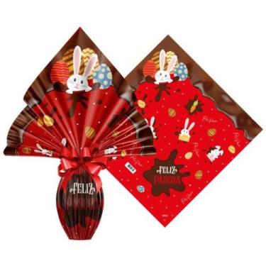 Imagem de Embalagem para OVO de Páscoa 34X34CM Chocolatier Vermelho Pacote com 2
