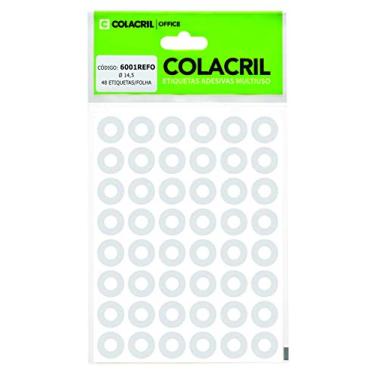 Imagem de Reforço Adesivo para Fichário Redondo 14.5 mm, Transparente, Colacril, 6001REFO, Pacote com 6 folhas c/48 adesivos cada
