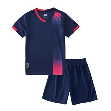 Imagem de C2M Kit de uniforme de treinamento de equipe esportiva de futebol infantil para meninos e meninas