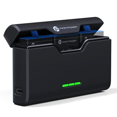 Imagem de FirstPower Carregador rápido USB de 3 canais para GoPro Hero 12/11/10/9/8/7/6/5 bateria com cabo tipo C e armazenamento de cartão TF, totalmente compatível com a bateria GoPro original