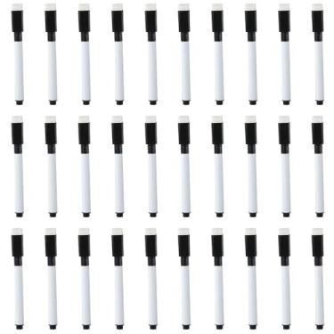 Imagem de GetCoupon Caneta de quadro branco colorida com núcleo preto, com caneta pequena apagável criativa à base de água e ecológica (preto)