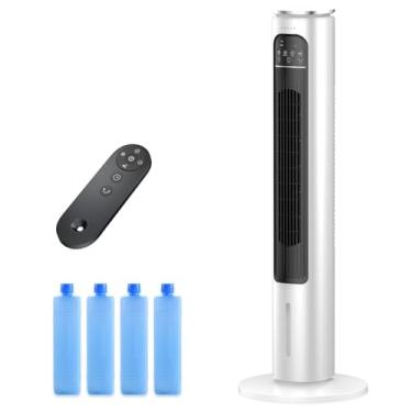 Imagem de Unidades de ar condicionado portátil sem janelas com controle remoto, umidificador evaporativo, ventilador de resfriamento de torre de ar, pequeno refrigerador oscilante de pântano interno e externo