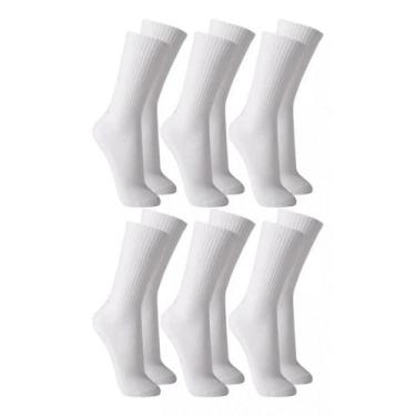 Imagem de Kit 6 Meias Lupo Sport Cano Longo 3292, Branco, Branco, Branco, 41-44