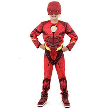 Imagem de Fantasia The Flash Luxo Infantil 922031-G, Vermelho, Sulamericana Fantasias