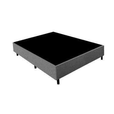 Imagem de Base Cama Box Casal Gazin 138x188x27cm Suede Linho Grafite