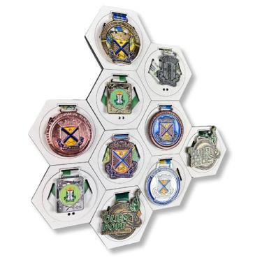 Imagem de Portas medalhas modular para corrida conquistas futebol suporte para medalha ciclismo mountain bike premiação esportes presente para amigo atleta (10, BRANCO)