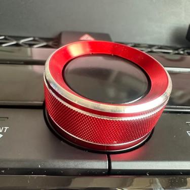 Imagem de ruihe 3 peças de capa de console central de liga de alumínio vermelho AC botão ar-condicionado anéis de acabamento apto para Honda Accord 2025 2024 2023 acessórios