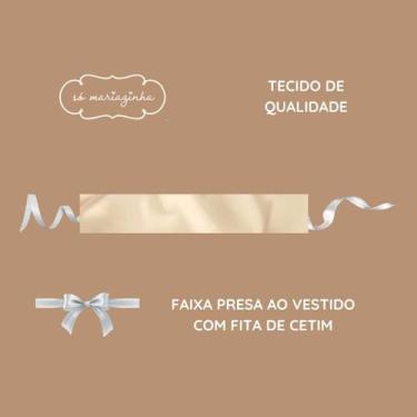 Imagem de Faixa Lisa OFF WHITE Infantil Acessorio Festa Casamento Batizado Dama 