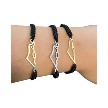 Imagem de Pulseira Minha Terra, Trançada Preta, Bijuteria Israel - Da Terra Sant