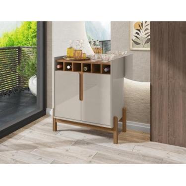 Imagem de Adega Bar Luna 2 Portas Off White/Cedro - Mobiliar Home Shop