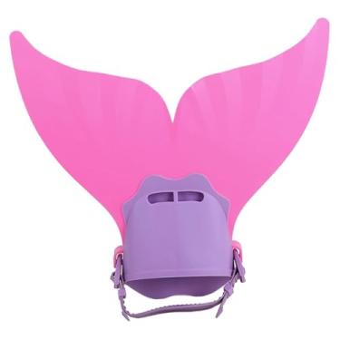 Imagem de menolana Nadadeiras de natação Mermaid Swim confortáveis ​​e ajustáveis ​​para equipamentos e crianças, meninas e meninos iniciantes, Rosa