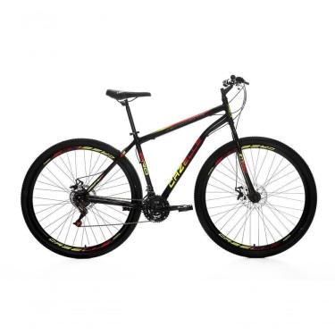 Imagem de Bicicleta Cazelle Roma A.29 Tam 18 Aco Carbono F.disco 21v -quadro Preto C- Adesivo Preto-adesivo Vermelho-amarelo