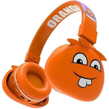 Imagem de Fone De Ouvido Headset Wireless 5.0 Bluetooth Infantil Monsters Sem Fio Dobrável Para Crianças Fones Over Ear Com Design De Personagem De Desenho Animado - Cor Laranja