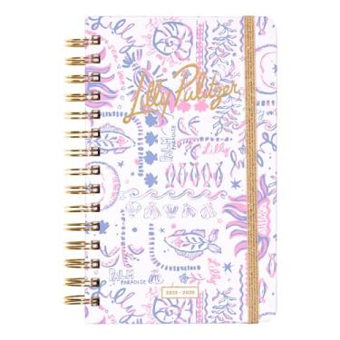 Imagem de Lilly Pulitzer Agenda média de agosto de 2025 a dezembro de 2026, agenda semanal e calendário mensal, adesivos, bolsos, encadernação em espiral, 12,7 x 21 cm (sol do mar)