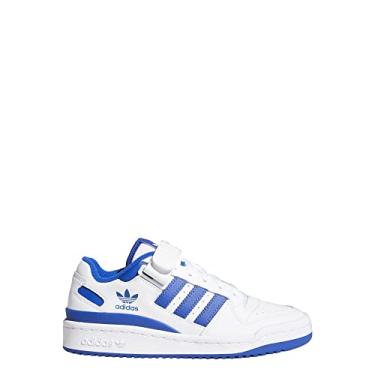 Imagem de adidas Originals Tênis infantil unissex Forum Low, branco/time azul royal/branco, 6 Big Kid