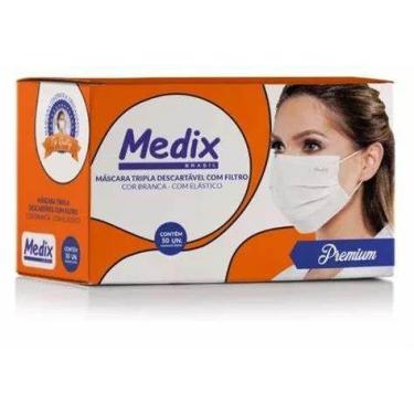 Imagem de Mascara tripla c elast branca 50un caixa 5587 -medix