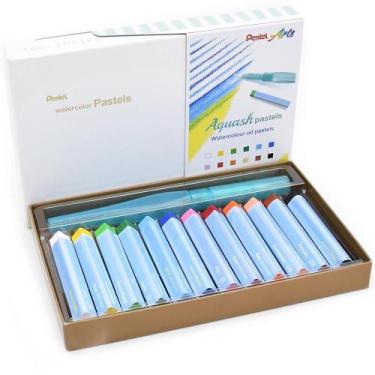 Imagem de Giz Pastel Oleoso Aquarelavel Pentel - 12 cores