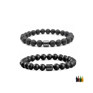 Imagem de bike8 2 peças, pulseira antiálcool para homens e mulheres, pulseira de manifestação de álcool que reduz o desejo de beber, pulseiras aliviam a ansiedade, estresse, joias, presentes, NO, Pedra, Sem