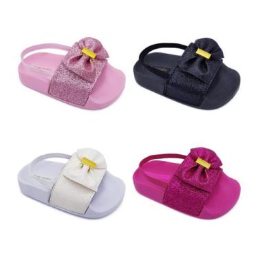 Imagem de Kit 4 Pares Chinelo Sandália Slide Infantil Bebê Menina K128 - FABRICA