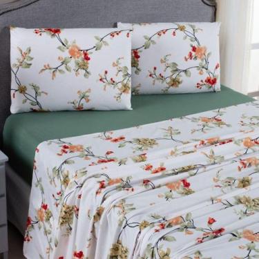 Imagem de Jogo De Lençol Mabele Queen 4 Peças Micro Percal 400 Fios Estampado Fl