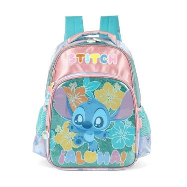 Imagem de Mochila de Costas Luxcel Stitch Aloha Azul Tuquesa