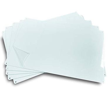 Imagem de Ebamaz Placas de sublimação de placas de metal de alumínio 8X12X0,026 polegadas placas de identificação para prensa de transferência de calor impressão UV 4 furos perfurados 5 peças (branco pérola)