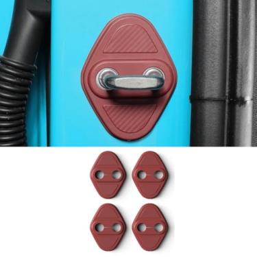 Imagem de Kit de limitador de proteção de tampa de fivela de trava de porta de carro para acessórios de carro SU7 (vermelho)