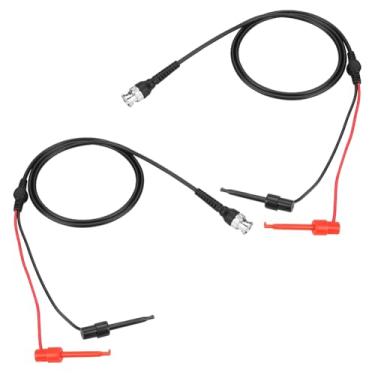 Imagem de Conjunto de cabos de teste BNC, sondas de osciloscópio, minicirclipes de teste BNC cabos cabos de cabos de teste duplo clipe de teste conjuntos de sonda para trabalho de teste elétrico, 2 peças