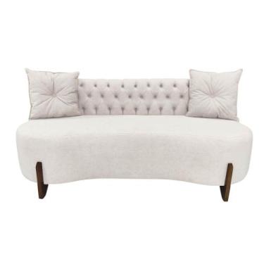Imagem de Sofá 2 Lugares Orgânico Curvo Tókio 150cm Bouclé Marfim - Mansão Decor