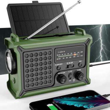 Imagem de Somente rádio meteorológico de emergência com energia solar e de maniv