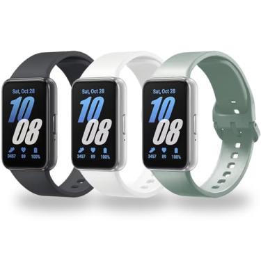Imagem de BABEJIA 3 peças de pulseiras compatíveis com SAMSUNG Galaxy Fit 3, TPU macio Galaxy Fit 3, pulseiras de substituição adequadas para pulseira SAMSUNG SM-R390, respirável, comprimento ajustável, TPU