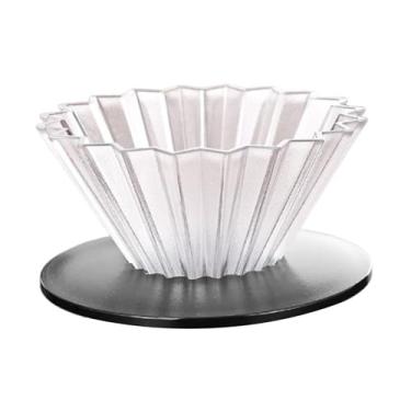 Imagem de Ioensy Copo de filtro de café de resina, máquina de fazer café manual, reutilizável, coador de café, cone de filtro de infusão para restaurante, viagem, Base Preta