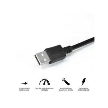 Imagem de Cabo Extensor Usb A 2.0 Macho Para Usb A 2.0 Femea 28awg Puro Cobre 1 