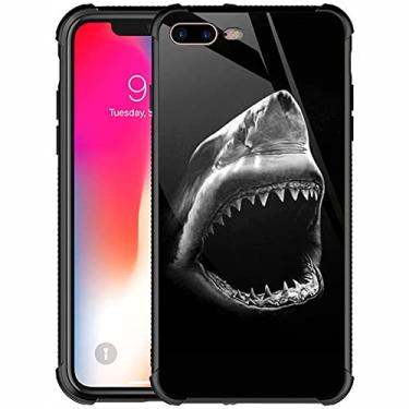 Imagem de Capa para iPhone 8 para iPhone SE 2020, imagem de boca de tubarão do oceano para meninas e meninos, design de padrão de imagem, à prova de choque, antiarranhões, capa traseira de policarbonato rígido