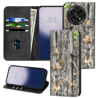 Imagem de SichKards Capa carteira para OnePlus 13 5G - bloqueio RFID, interior de TPU à prova de choque, capa flip de couro PU com fecho magnético, compartimentos para cartões, capa protetora durável, floresta