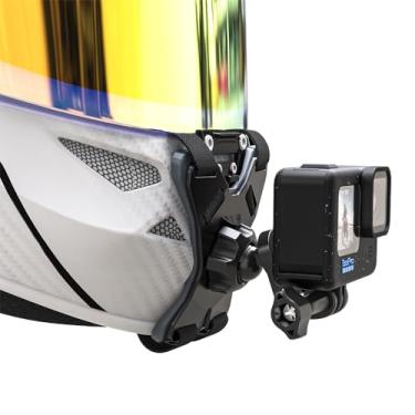 Imagem de Rugvis Suporte De Queixo Para Capacete Motocicleta Compatível Com Gopro Hero 13/12/11/10/9/8, Dji Osmo Action 4/3, Insta360, Akaso E A Maioria Das Câmeras (Preto-01)