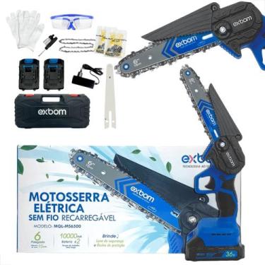 Imagem de Mini Motoserra Eletrica Portátil A Bateria 10.000mAh Eletrosserra Sem 
